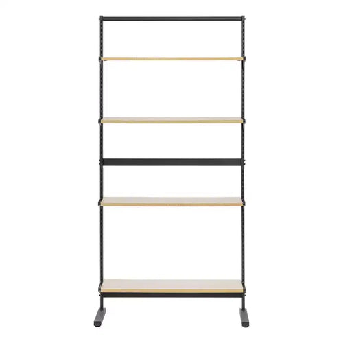 5-Shelf Organization Rack with Adjustable Shelves, Freestanding Metal Garment Rack, Closet Organizer, Black