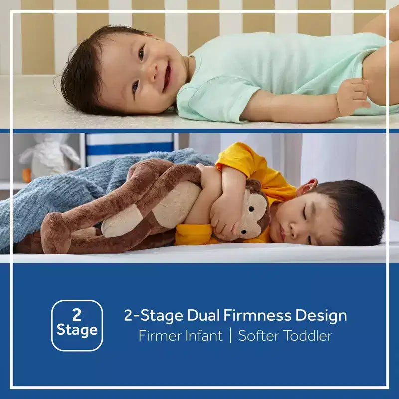 Breathable 2-Stage Crib Mattress and Toddler Mattress