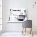 36" x 24" Murphy Desk White - Modern Wall Mounted, Open Storage Shelf, MDF Construction