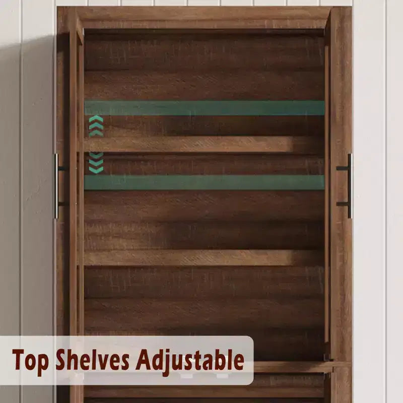 Tall Kitchen Pantry Storage Cabinet with 2 Doors & Adjustable Shelves, Pantry Cupboard & Large Storage Space for Dining & Living Room