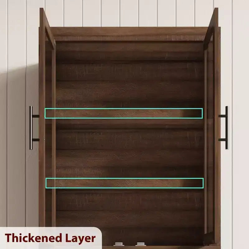 Tall Kitchen Pantry Storage Cabinet with 2 Doors & Adjustable Shelves, Pantry Cupboard & Large Storage Space for Dining & Living Room