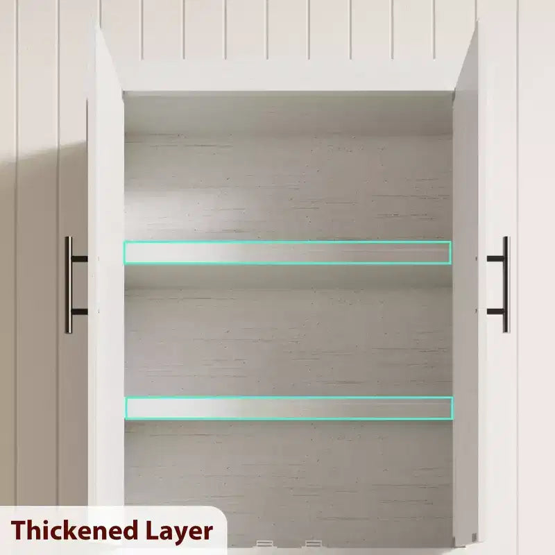 Tall Kitchen Pantry Storage Cabinet with 2 Doors & Adjustable Shelves, Pantry Cupboard & Large Storage Space for Dining & Living Room