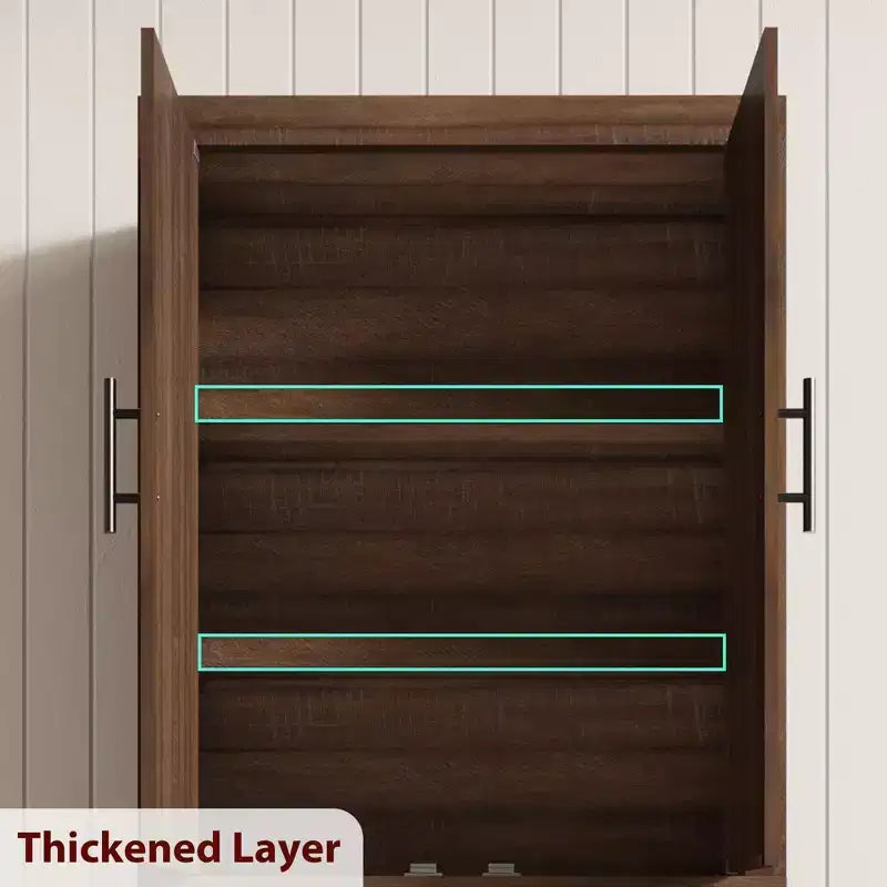 Tall Kitchen Pantry Storage Cabinet with 2 Doors & Adjustable Shelves, Pantry Cupboard & Large Storage Space for Dining & Living Room