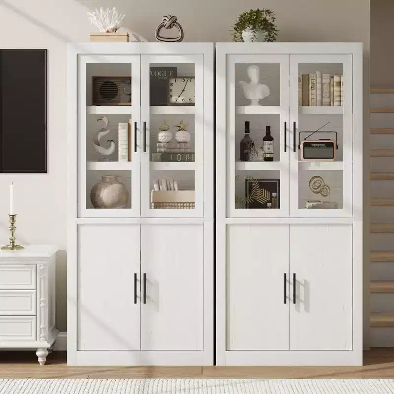 Tall Kitchen Pantry Storage Cabinet with 2 Doors & Adjustable Shelves, Pantry Cupboard & Large Storage Space for Dining & Living Room