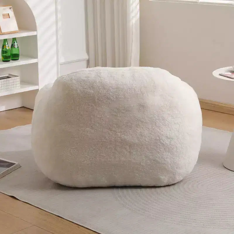 Comfy Teddy Bean Bag Sofa with Armrest, Soft Bean Bag Chair with Memory Foam, Tufted Futon Couch for Living Room, Bedroom