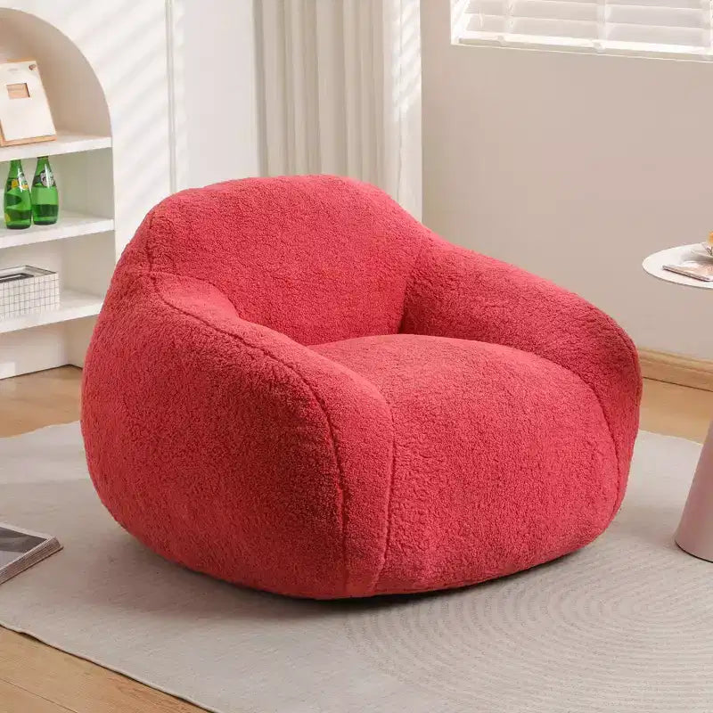 Comfy Teddy Bean Bag Sofa with Armrest, Soft Bean Bag Chair with Memory Foam, Tufted Futon Couch for Living Room, Bedroom