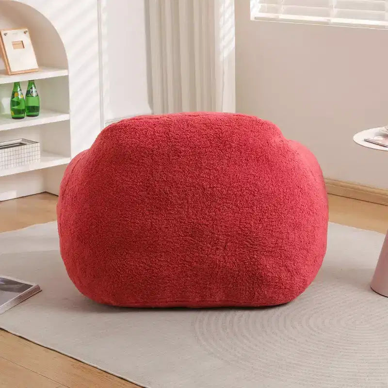 Comfy Teddy Bean Bag Sofa with Armrest, Soft Bean Bag Chair with Memory Foam, Tufted Futon Couch for Living Room, Bedroom