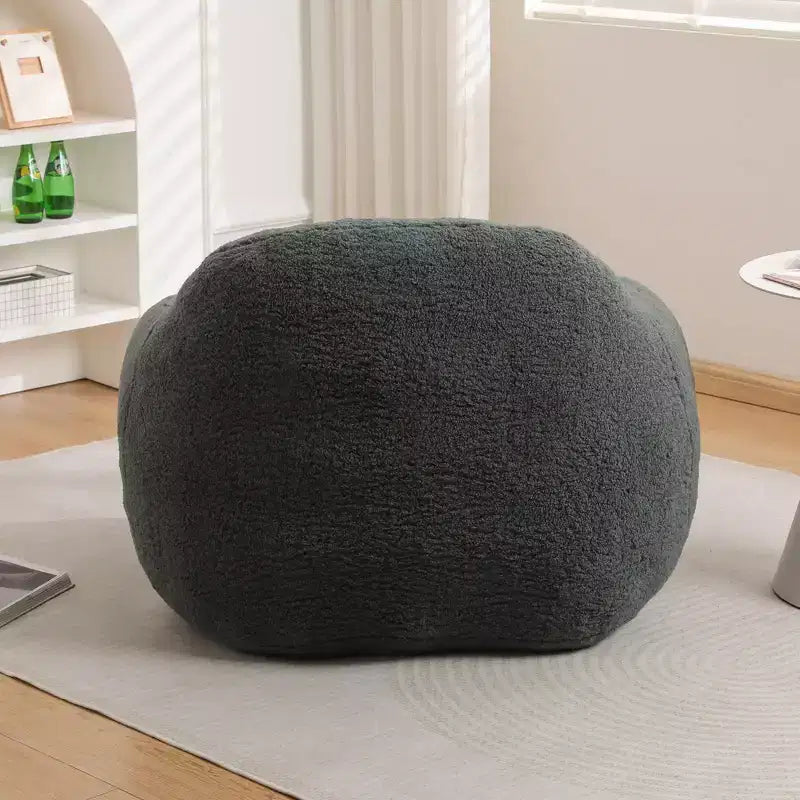 Comfy Teddy Bean Bag Sofa with Armrest, Soft Bean Bag Chair with Memory Foam, Tufted Futon Couch for Living Room, Bedroom