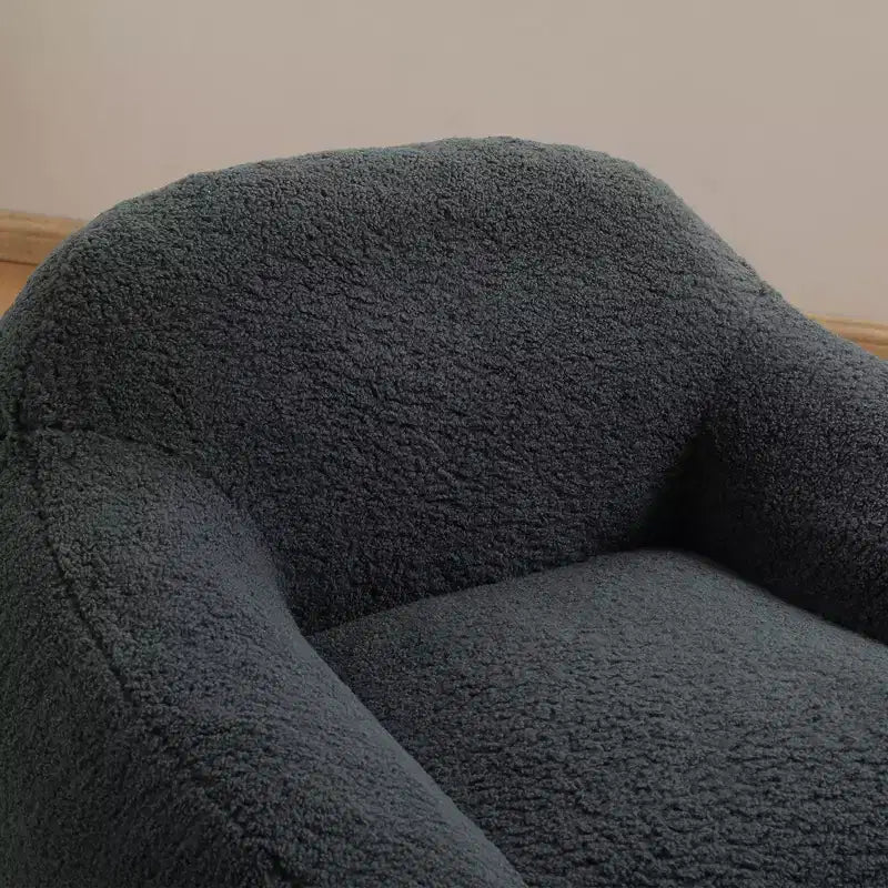Comfy Teddy Bean Bag Sofa with Armrest, Soft Bean Bag Chair with Memory Foam, Tufted Futon Couch for Living Room, Bedroom