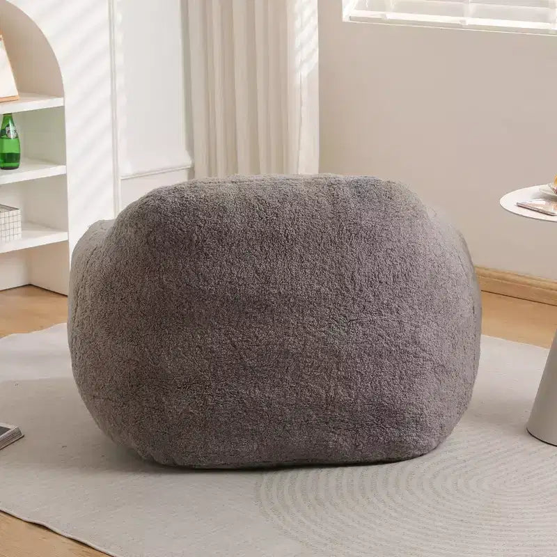 Comfy Teddy Bean Bag Sofa with Armrest, Soft Bean Bag Chair with Memory Foam, Tufted Futon Couch for Living Room, Bedroom