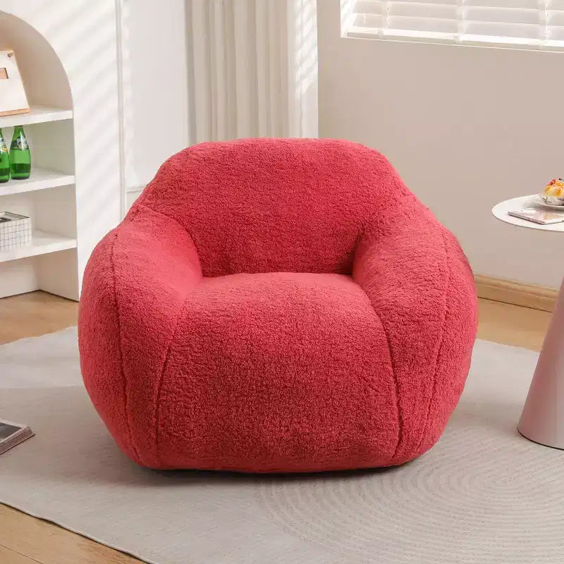 Comfy Teddy Bean Bag Sofa with Armrest, Soft Bean Bag Chair with Memory Foam, Tufted Futon Couch for Living Room, Bedroom