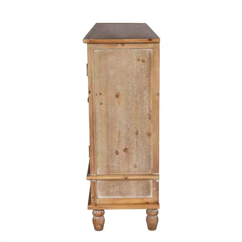 Rustic Fir Wood 59.05'' Storage Sideboard Cabinet with 3 Drawers