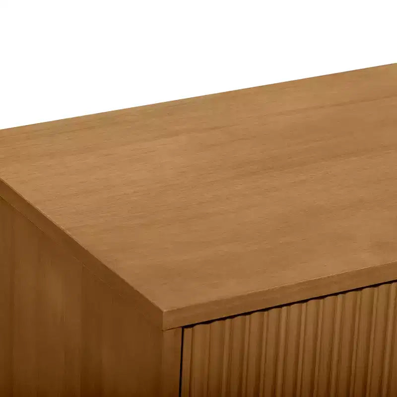 Modern Boho 2-Drawer Nightstand with Solid Wood & Contemporary Fluted Fronts