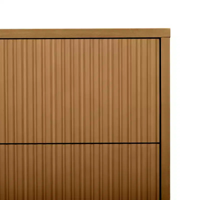 Modern Boho 2-Drawer Nightstand with Solid Wood & Contemporary Fluted Fronts