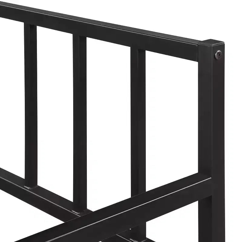 Metal Twin Size Daybed with Trundle, Metal Lounge Daybed Frame with Pull out Trundle for Living Room, Black