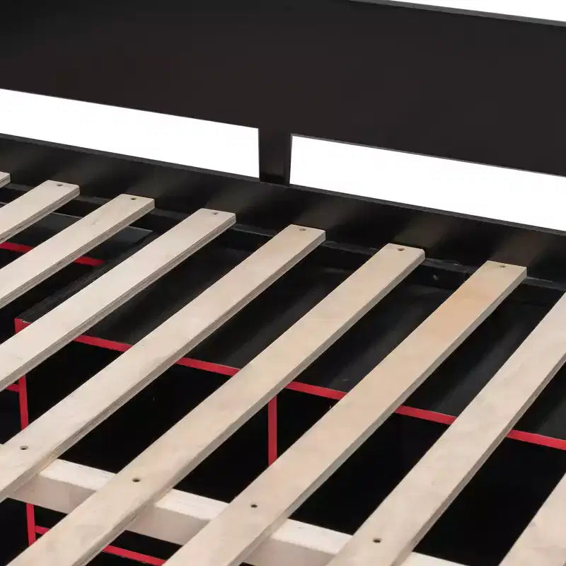 Gaming Loft Bed with Desk, RGB Lights & Storage, Full Size Space-Saving Bed for Teens and Adults