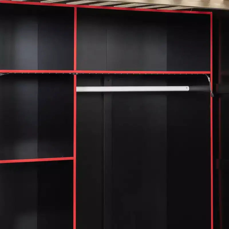 Gaming Loft Bed with Desk, RGB Lights & Storage, Full Size Space-Saving Bed for Teens and Adults