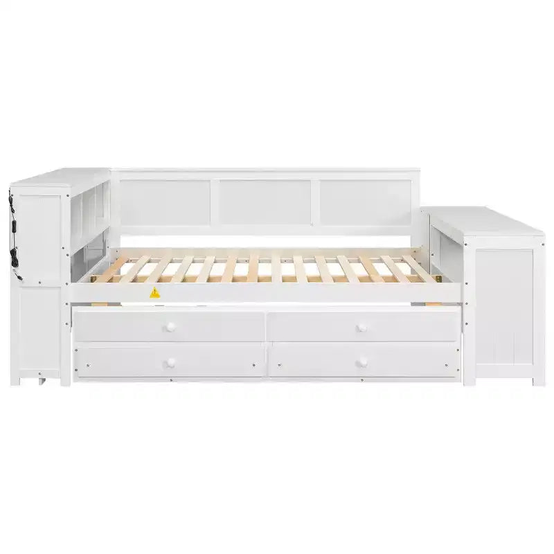 Full Size Daybed & Platform Bed with Storage Shelves, Drawers, Trundle, Desk and Cabinet