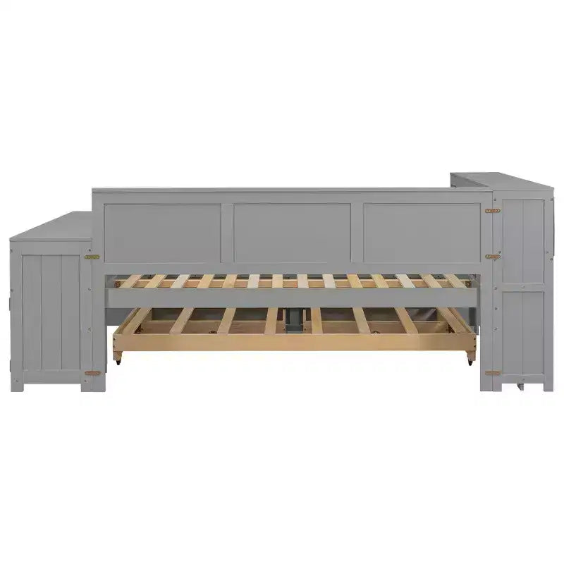 Full Size Daybed & Platform Bed with Storage Shelves, Drawers, Trundle, Desk and Cabinet