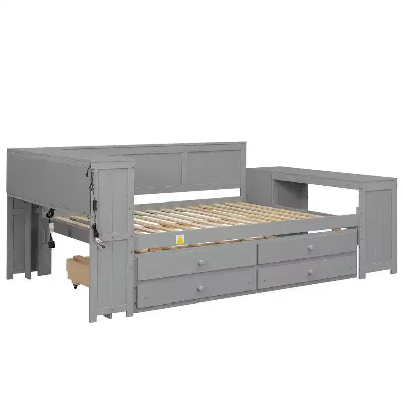 Full Size Daybed & Platform Bed with Storage Shelves, Drawers, Trundle, Desk and Cabinet