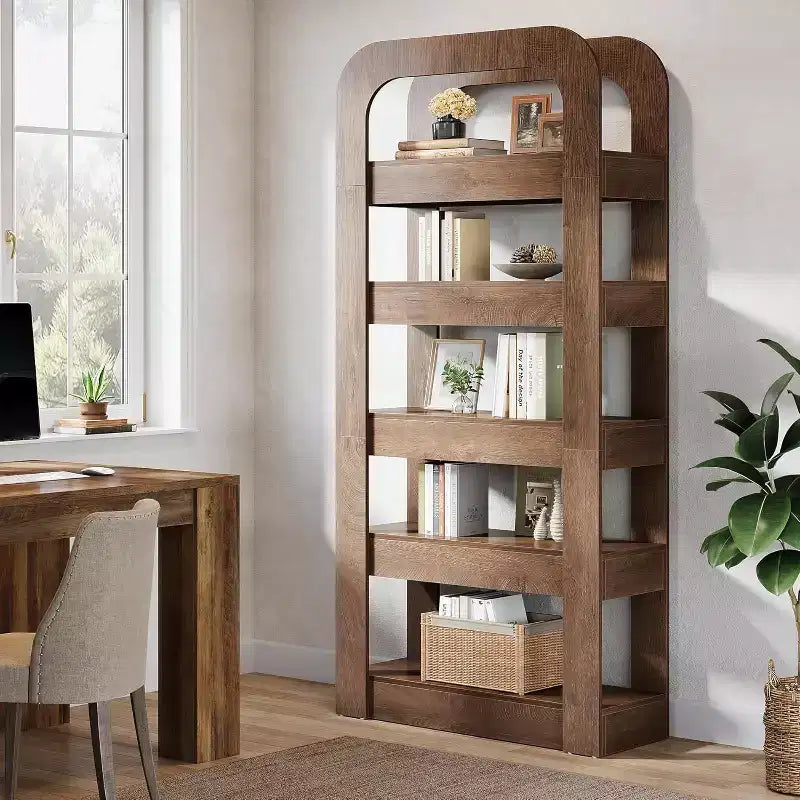 70.9-Inch Tall Bookshelf, 5-Tier Bookcase with Open Shelves, Industrial Style Shelving Storage Unit for Home Office