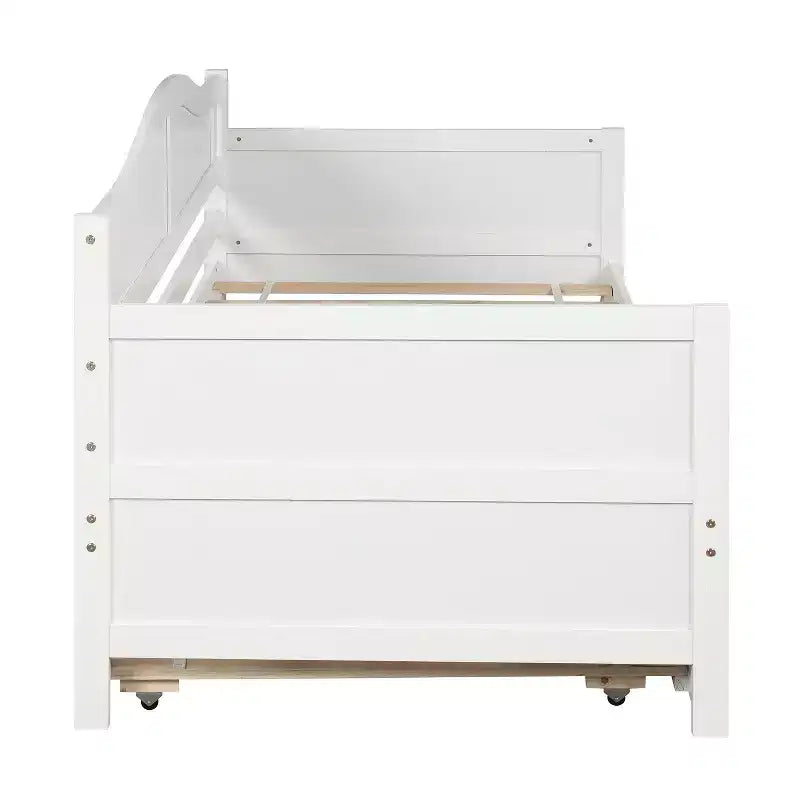 Wooden Daybed with Easy-Pull Trundle for Bedroom and Living Room