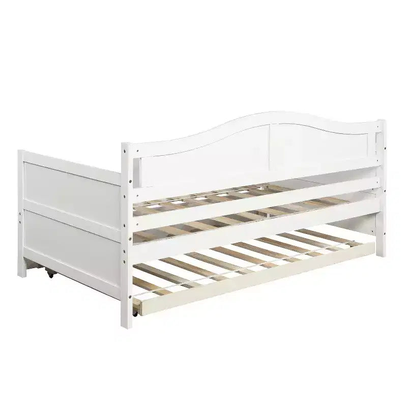 Wooden Daybed with Easy-Pull Trundle for Bedroom and Living Room