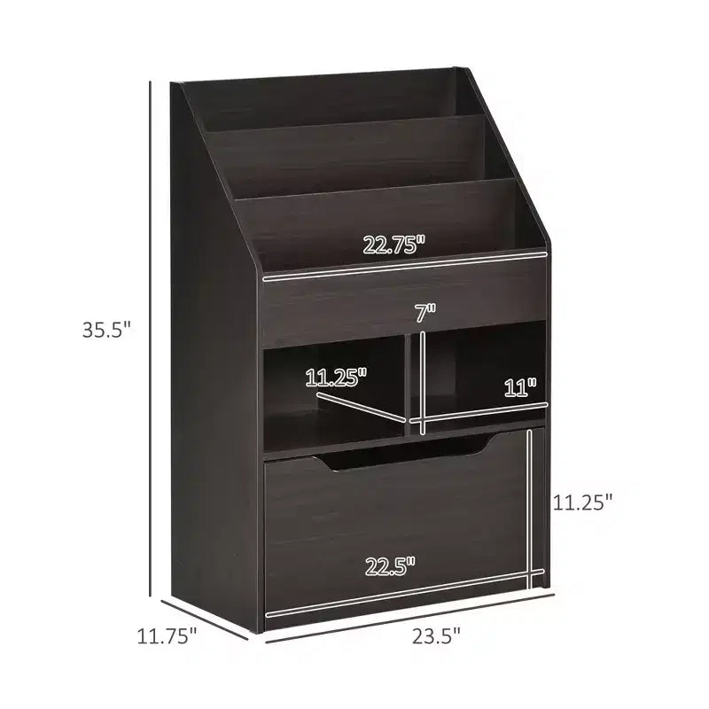 Kids Bookcase Multi-Shelf Rack Organizer with Storage Drawer