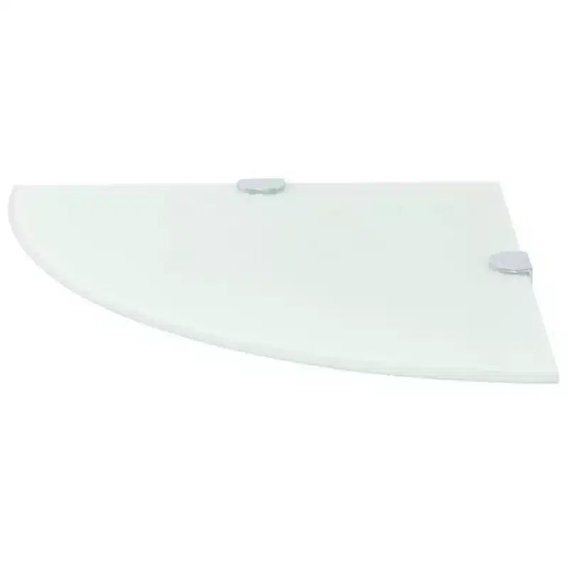 Corner Shelf White Tempered Glass 9.8 in x 9.8 in Wall Mounting