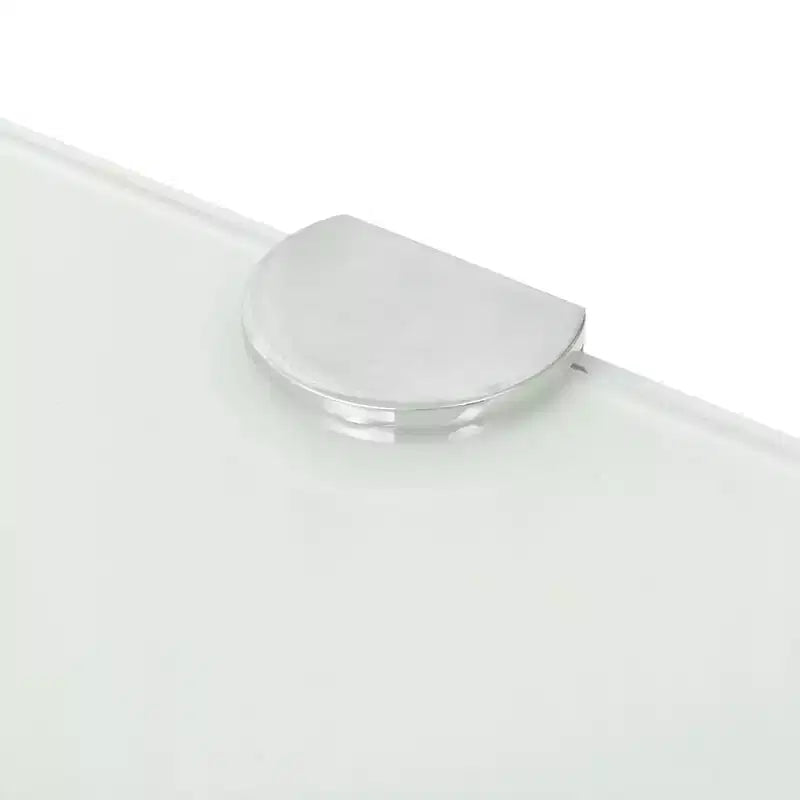 Corner Shelf White Tempered Glass 9.8 in x 9.8 in Wall Mounting