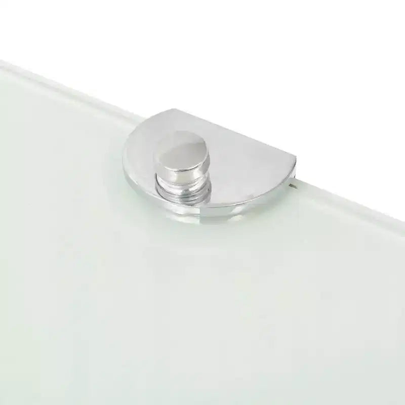 Corner Shelf White Tempered Glass 9.8 in x 9.8 in Wall Mounting
