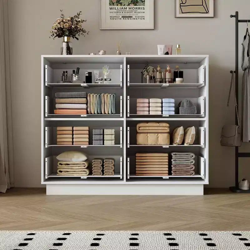 47" Modern Wooden Long Dresser with 8 Drawers