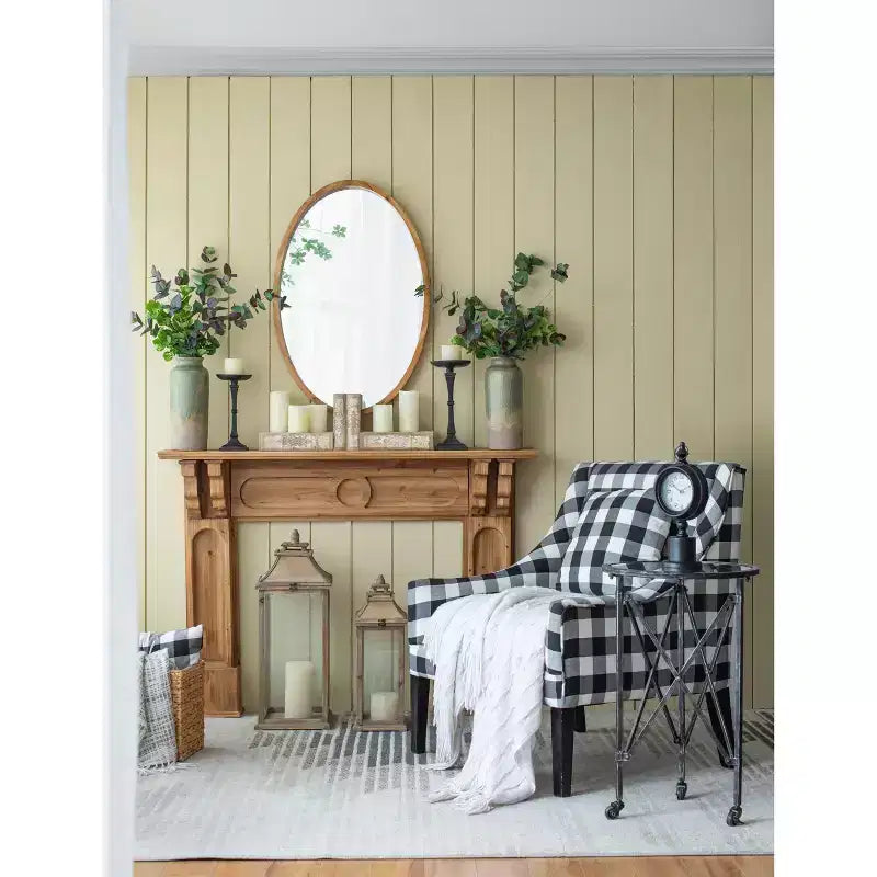 Farmhouse Various Shapes Decorative Wall Mirror for Entryway, Bathroom, Solid Wood Home Decor Vanity Mirror for Bedroom