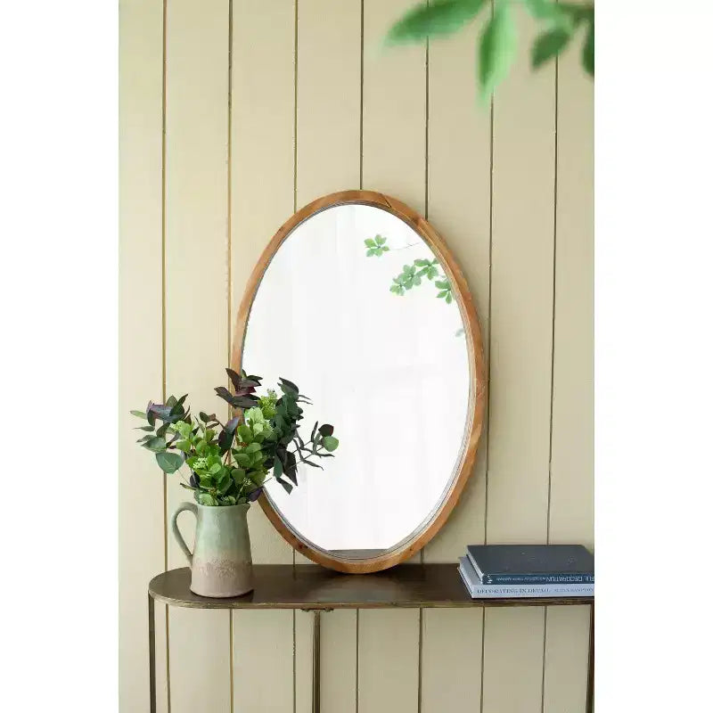 Farmhouse Various Shapes Decorative Wall Mirror for Entryway, Bathroom, Solid Wood Home Decor Vanity Mirror for Bedroom