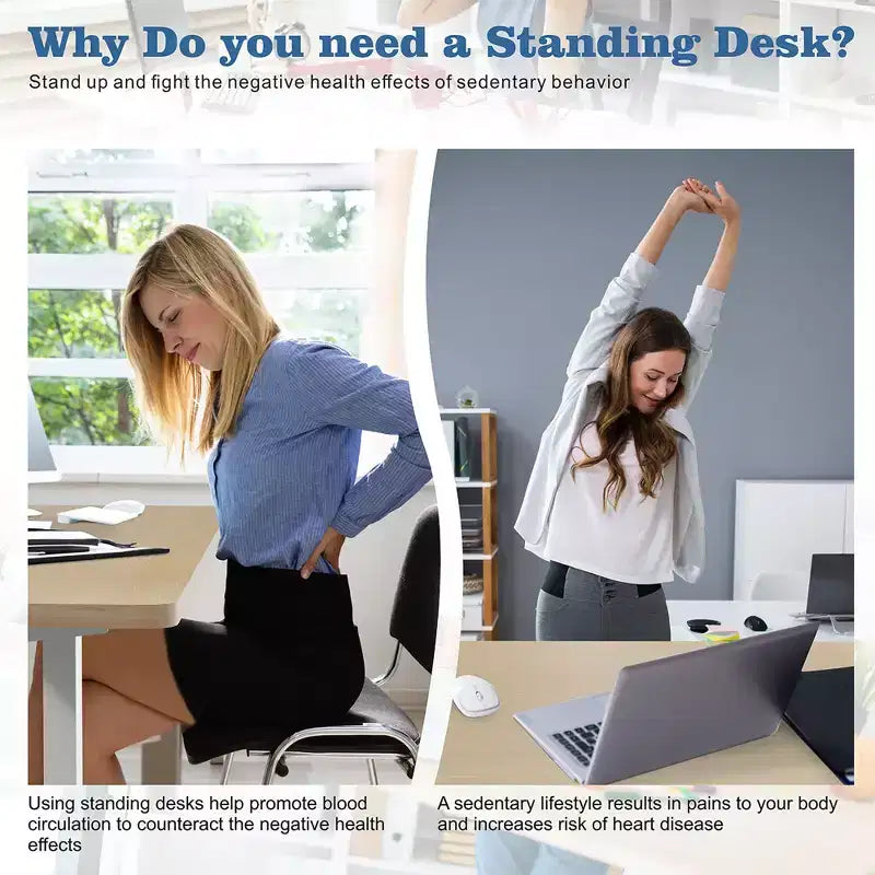 71'' Adjustable Height Standing Office Desk, Computer Desk with Memory Preset, Splice Tabletop, White Frame