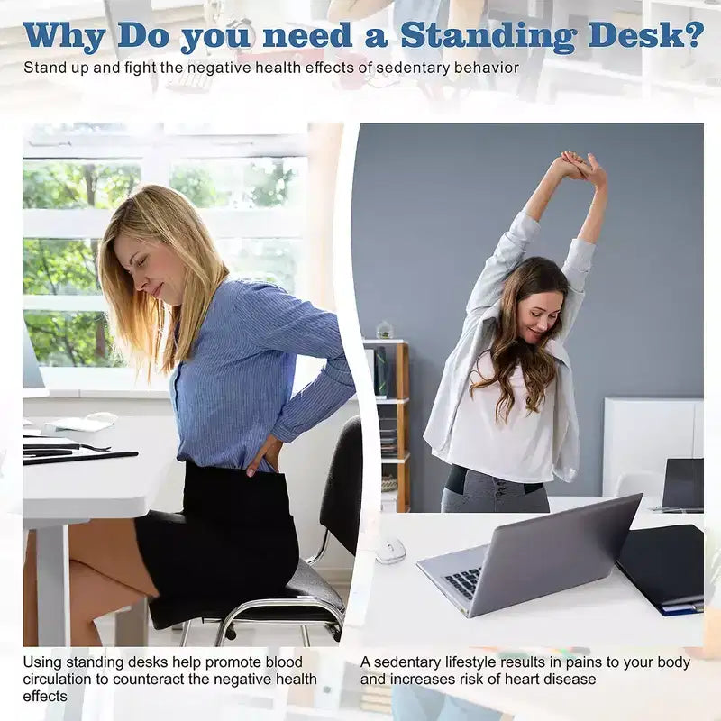 71'' Adjustable Height Standing Office Desk, Computer Desk with Memory Preset, Splice Tabletop, White Frame