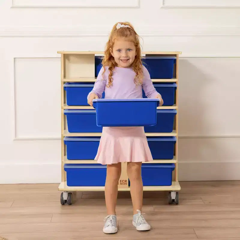 20-Compartment Mobile Storage Tower with 20 Cubby Bins, 5x4, Kids Furniture
