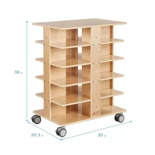 20-Compartment Mobile Storage Tower with 20 Cubby Bins, 5x4, Kids Furniture