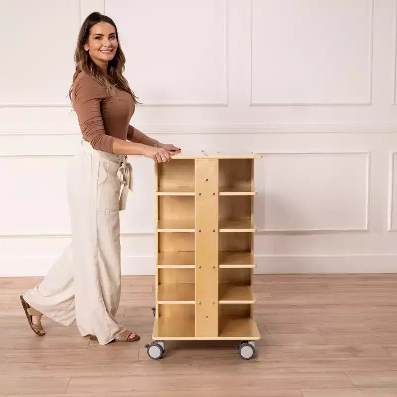 20-Compartment Mobile Storage Tower with 20 Cubby Bins, 5x4, Kids Furniture