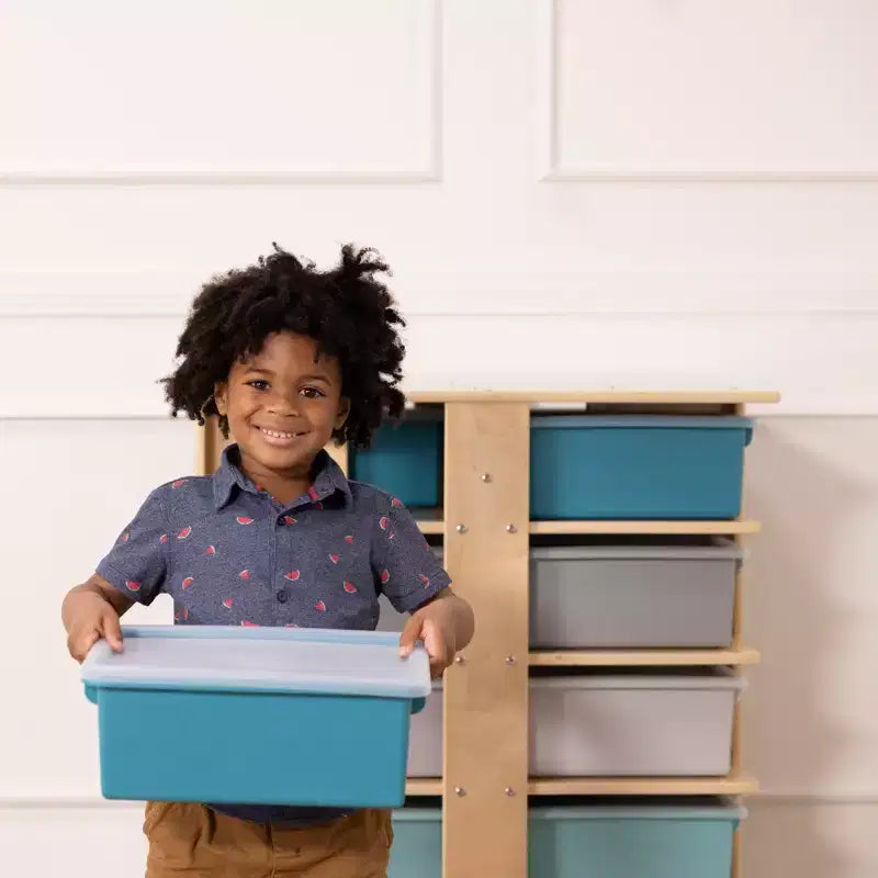 20-Compartment Mobile Storage Tower with 20 Cubby Bins, 5x4, Kids Furniture