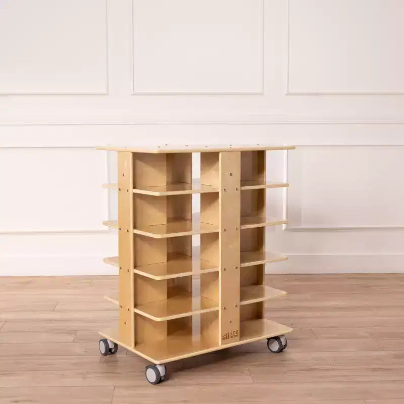 20-Compartment Mobile Storage Tower with 20 Cubby Bins, 5x4, Kids Furniture