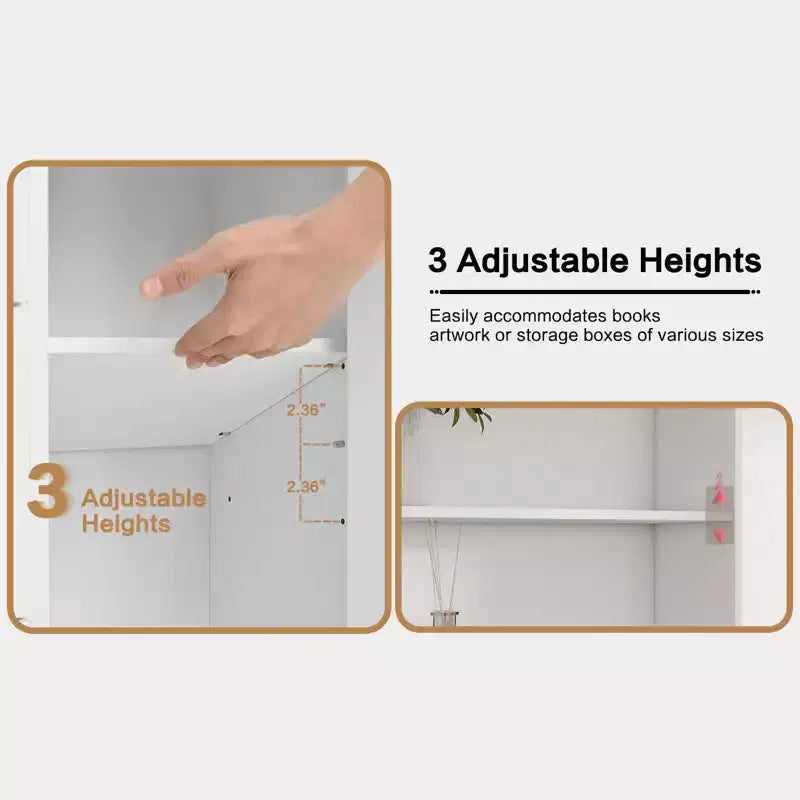 71" Tall Bookshelf with Door, 3 Drawers & Open Shelves, 6-Tier Wooden Storage Cabinet for Home Office, Living Room, Bedroom