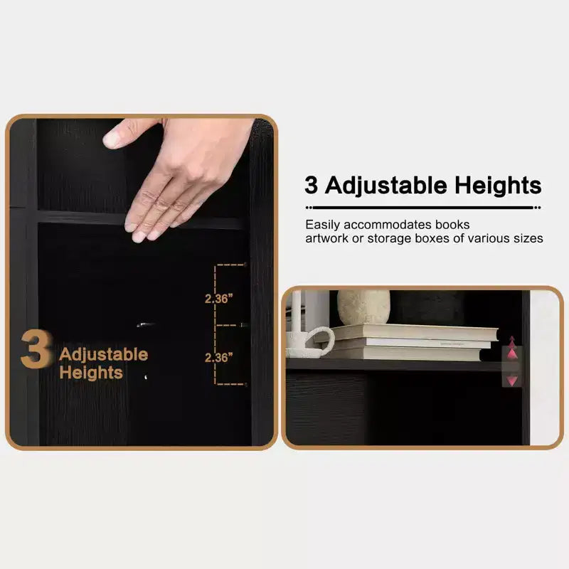 71" Tall Bookshelf with Door, 3 Drawers & Open Shelves, 6-Tier Wooden Storage Cabinet for Home Office, Living Room, Bedroom