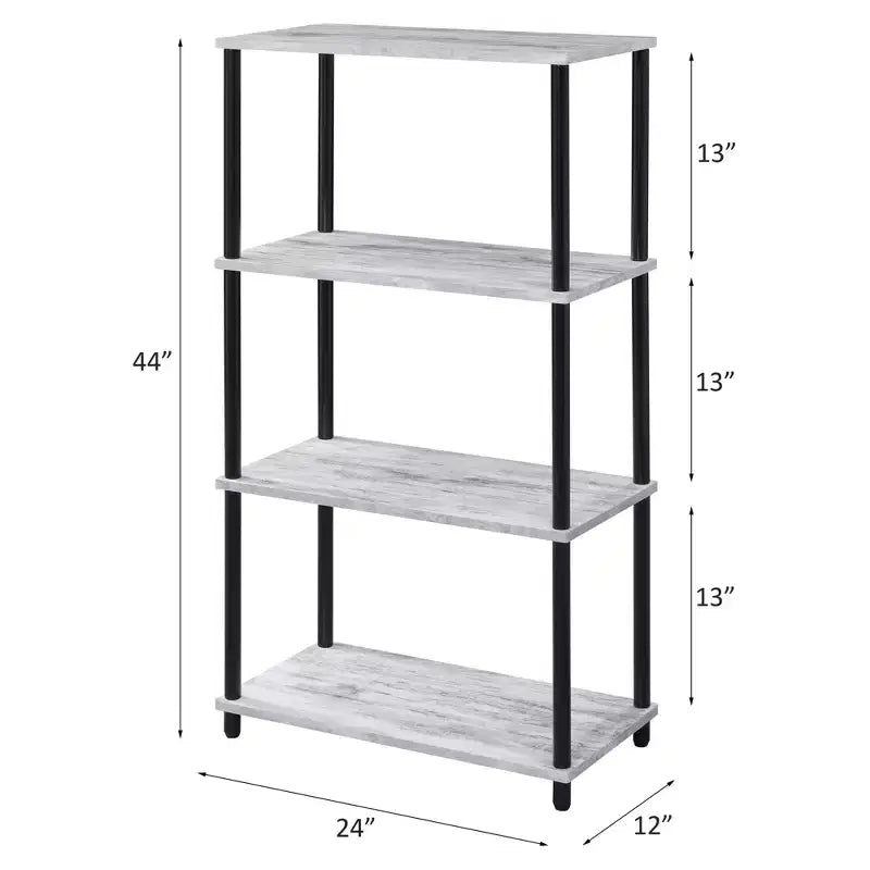 34" H White Plastic Corner Shelves, 3-Tier