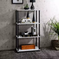 34" H White Plastic Corner Shelves, 3-Tier