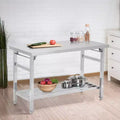 24 x 47 Inch Work Table for Prep & Work, NSF Commercial Heavy Duty Stainless Steel Folding Work Table with Adjustable Undershelf for Kitchen