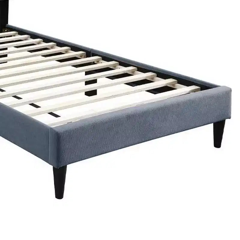 Full Bed, Soft Channel Tufted Charcoal Gray Linen Upholstery