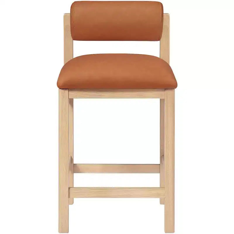 Vegan Leather Upholstered Counter Stool
