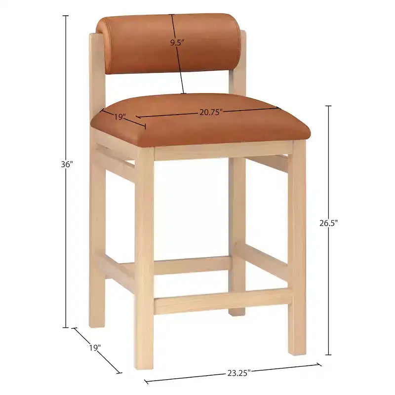 Vegan Leather Upholstered Counter Stool