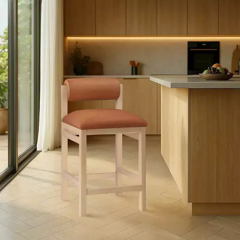 Vegan Leather Upholstered Counter Stool